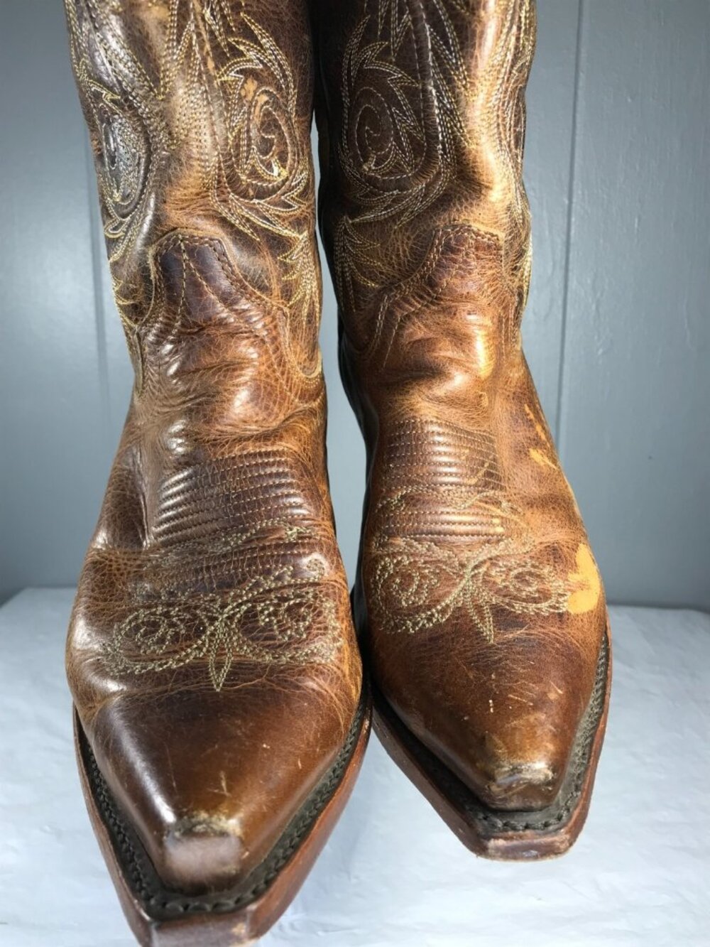 Justin Classic Women Size 8.5 C Tan Damiana Leather Snip Toe Western Boots L4332 - Picture 6 of 8